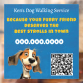 Moppige Hond Wandelt Raamsticker (Vel 2)