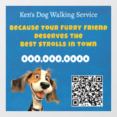 Moppige Hond Wandelt Raamsticker (Vel)