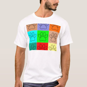 Moppige Hondenpoten in Vierkanten T-shirt
