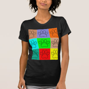 Moppige Hondenpoten in Vierkanten T-shirt
