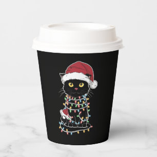 Moppige Kattenliefhebber Kerstlichtjes Papieren Bekers