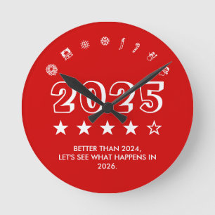 Moppige Kerstman typografie trend pictogrammen cad Ronde Klok