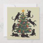 Moppige Kerstmis Kat Liefhebber Fijne Kat Jaar Feestdagenkaart (Voorkant)