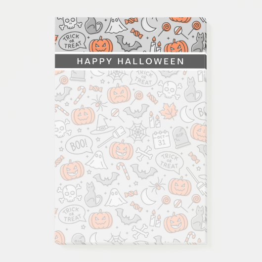 Moppige Kinderen Halloween Krabbelpatroon Post-it® Notes (Voorkant)