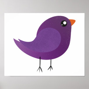 Moppige kleine vogeltje poster