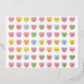 Moppige leuke aangepaste gesprek snoep harten folie feestdagenkaart (Voorkant)