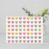 Moppige leuke aangepaste gesprek snoep harten folie feestdagenkaart (Staand Voorkant)