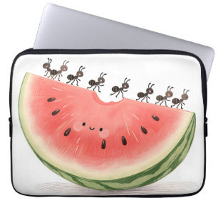 Moppige Mieren Watermeloenschijf Laptop Sleeve