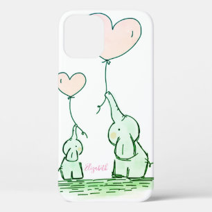 Moppige Olifanten Met Ballonnen -Persoonlijke Hoe iPhone 12 Hoesje