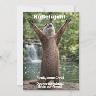 🎓Moppige Otter Afstudeeraankondiging Kaart