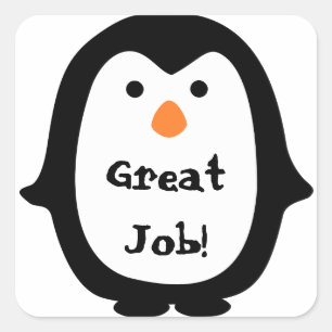 Moppige Pinguïn Berichtstickers Vierkante Sticker