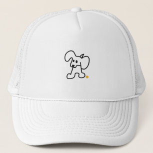Moppige Pup Met Een Gele Bal Trucker Pet