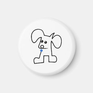 Moppige Puppy Op Een Rij Met Een Blauwe Bal Magneet