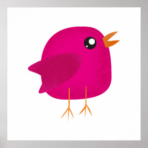 Moppige vogeltje voor kids poster