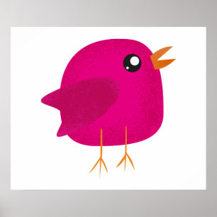 Moppige vogeltje voor kinderen poster