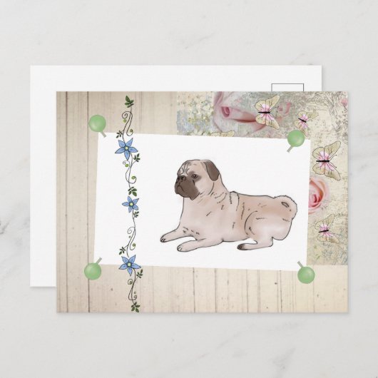  Mops Briefkaart (Voorkant / Achterkant)