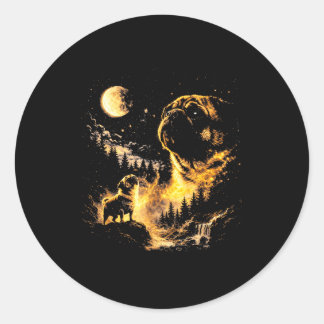 Mops die naar de maan huilen retro 90s grappige ho ronde sticker
