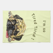 Mops Dog - Jouw tekst toevoegen / kleur Theedoek (Horizontaal)
