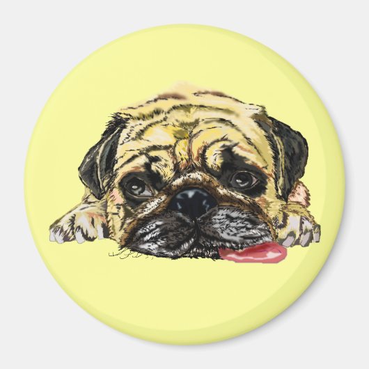 Mops Dog Magnet Pets Magneet (Voorkant)