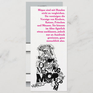 Mops Einladungen Kaart