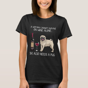 Mops en wijn relaxed fit t-shirt