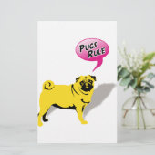 Mops Fidel Briefpapier (Staand voorkant)