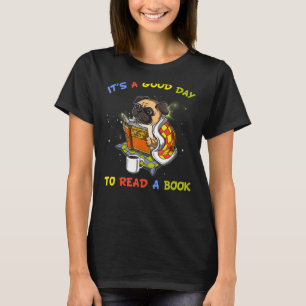 Mops Het Is Een Goede Dag Om Boekenwurm Bibliothec T-shirt