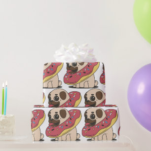 Mops in Donut Cadeaupapier