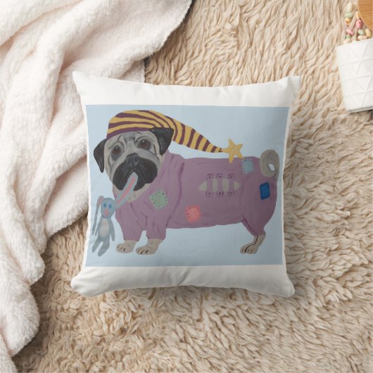Mops in pyjama kussen (Deken)