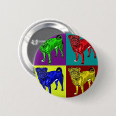 Mops Jack in 4 Farben Ronde Button 5,7 Cm (Voorkant /achterkant)