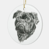 Mops Keramisch Ornament (Links)