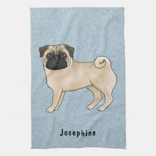 Mops met herten vachtkleur Cute Cartoon-hond Met A Theedoek