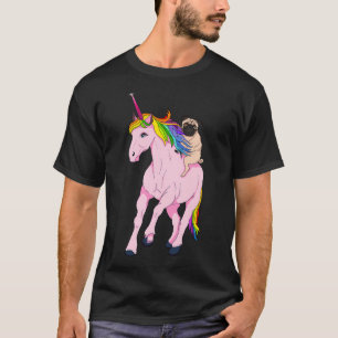 Mops op een eenhoorn! t-shirt