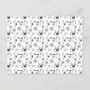 Mops patroon briefkaart
