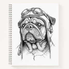 Mops / Pug Marble Statue Antique Style Notebook Notitieboek