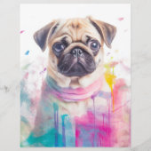 Mops puppy's te koop flyer sjabloon QR code (Achterkant)