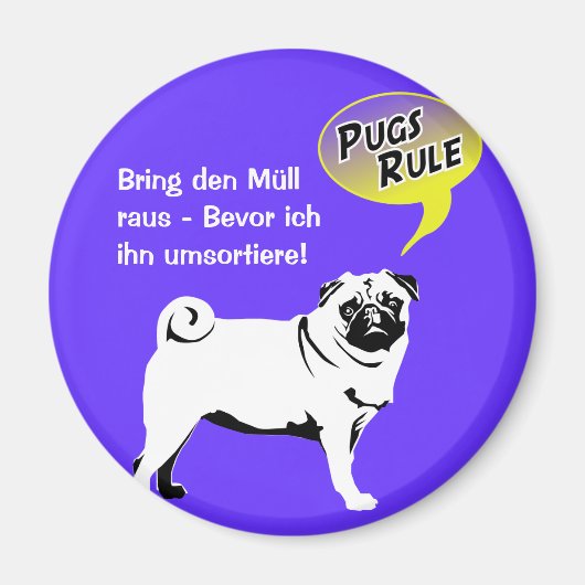 Mops regels magneet (Voorkant)