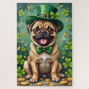 Mops St. Patrick's Day Grappige GeluksHond Legpuzzel