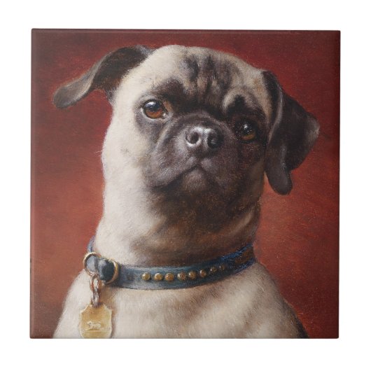 Mops Tile Tegeltje (Voorkant)