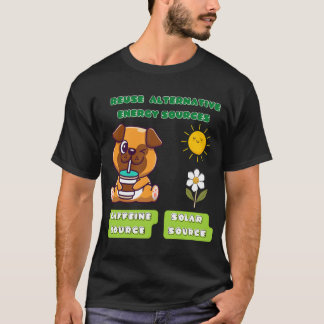 Mopsdrinkende koffie t-shirt