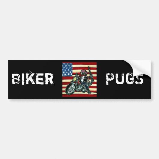 Mopsfiets Bumpersticker (Voorkant)