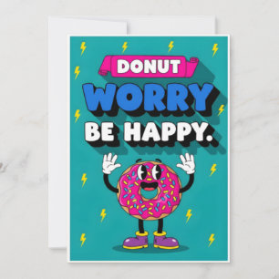 Mopshartige Donut Woordspeling Donut Maak Je Niet Bedankkaart