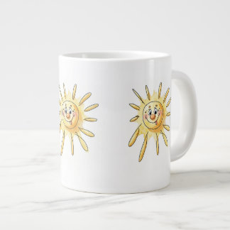Mopshoge zon koffiemok - Gelukkig cartoon zonnesch Extra Grote Beker