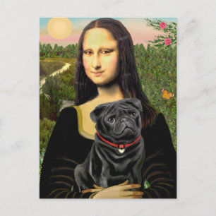 Mopshond 16 (zwart) - Mona Lisa Briefkaart
