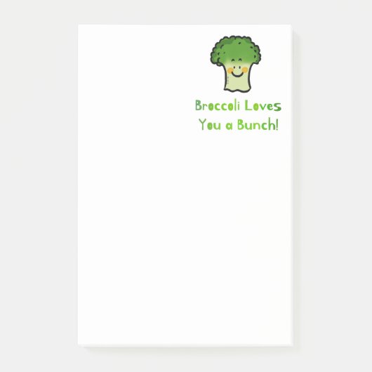 Mopshond Broccoli Grappige Cartoon Ontwerp Post-it® Notes (Voorkant)