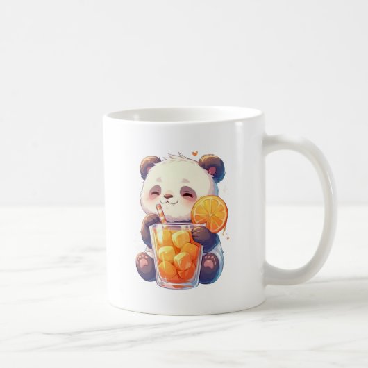 Mopshond die Sinaasappelsap Drinkt Mok | Kawaii Pa (Rechts)