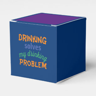 Mopshond grappige quote: Drinken lost drinkproblee Bedankdoosjes