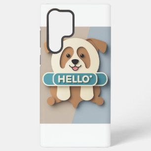 Mopshond “Hallo” Mobiele Hoes Samsung Galaxy Hoesje