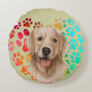 Mopshond Hart gouden Hond Puppy Huisdier Dier fees Rond Kussen