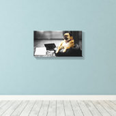 Mopshond in rust canvas afdruk (Insitu (Houten vloer))